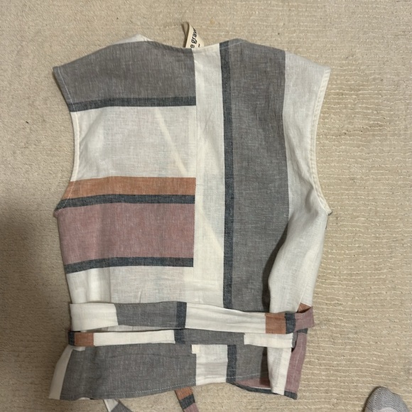 Eve gravel stripe linen top - Picture 3 of 3